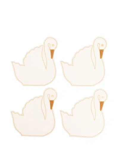 Maison Balzac Swan Napkins (set Of Four) In Neutrals