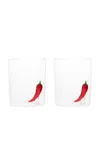 Maison Balzac The Chilli Gobelets Set Of 2 In Clear & Red
