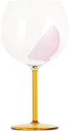 Maison Balzac Yellow 'le Spritz' Glass In Clear/pink