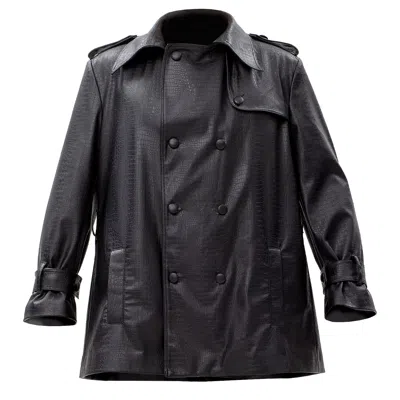 Maison Bogomil Black Faux Leather Trench Coat - Men