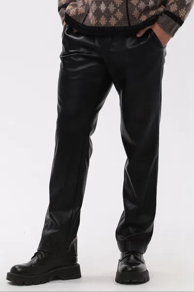 Maison Bogomil Men's Black Faux Leather Pants