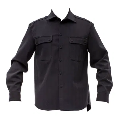Maison Bogomil Men's Black Military Shirt