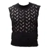 Maison Bogomil Men's Black Raw Line – Sleeveless Top In Cotton & Linen With Distressed Texture
