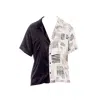 Maison Bogomil Men's Black / White Two-colored Graphic Print Shirt In Black/white