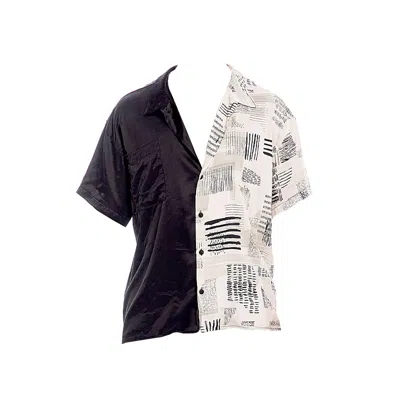 Maison Bogomil Men's Black / White Two-colored Graphic Print Shirt In Black/white