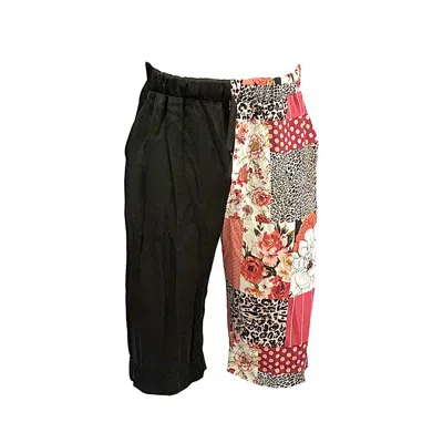Maison Bogomil Men's Pants With Patchwork Print In Black