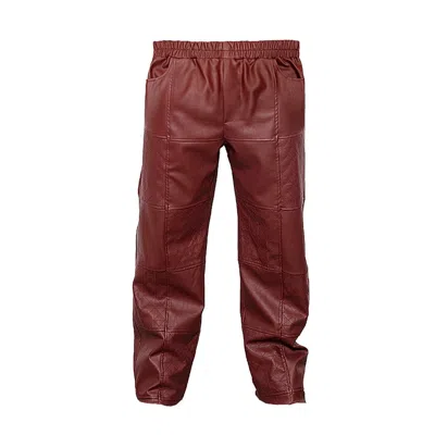 Maison Bogomil Men's Red Johnathan Plant - Based Leather Wide - Leg Pants