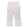 Maison Bogomil Men's White Fold Frame – Striped Trousers With Fixed Wide Hems
