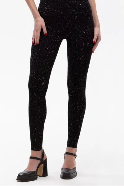 Maison Bogomil Women's Black Fine Knit Sequin Leggings