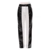 Maison Bogomil Women's Black / White Mirror Line – Trousers In Glossy Leather & Knit