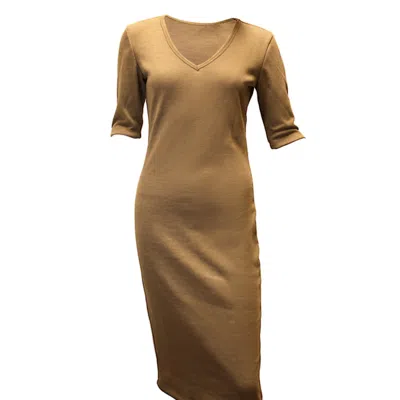 Maison Bogomil Women's Brown Bodycon Dress In Fine Knit