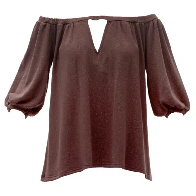 Maison Bogomil Women's Brown Off Shoulder Blouse