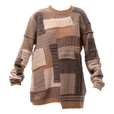 Maison Bogomil Women's Chunky Patchwork Sweater - Brown