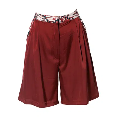 Maison Bogomil Women's Classic Bermuda Shorts With Elegant Tucks And Italianpockets In Red