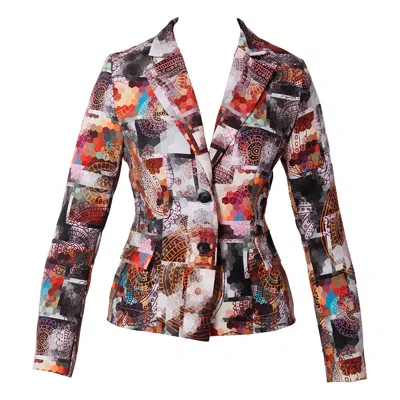 Maison Bogomil Women's Classic Single - Breasted Jacket With A Colorful Print And Flap Pockets In Multi