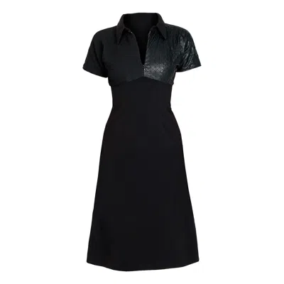 Maison Bogomil Women's Dress Made Of Three Types Of Fabrics - Black