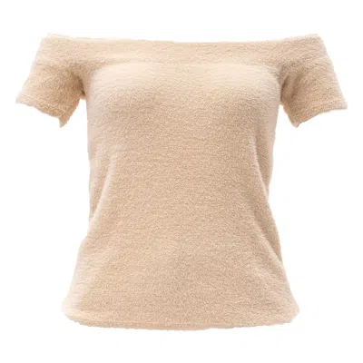 Maison Bogomil Women's Gold Off Shoulder Fine Knit Blouse