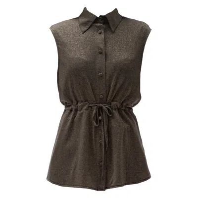 Maison Bogomil Women's Green Drawling Glittery Vest