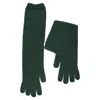 Maison Bogomil Women's Green Melange Knit Long Gloves -black In Green