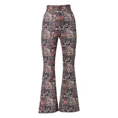 Maison Bogomil Women's High - Waisted Bell - Bottom Pants With A Graphic Print In Brown