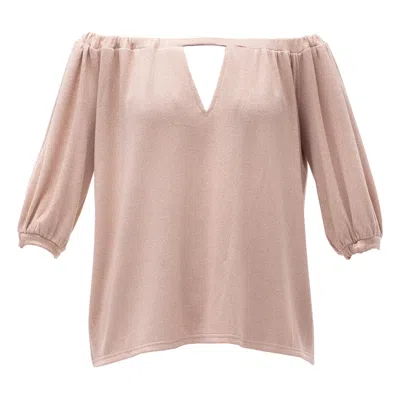 Maison Bogomil Women's Pink Beige Off Shoulder Blouse