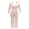 Maison Bogomil Women's Pink Weave Light – Sequined Knit Jumpsuit With Openwork Texture