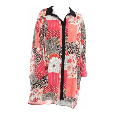 Maison Bogomil Women's Shirt Dress With Patchwork Print In Pink