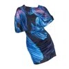 Maison Bogomil Women's Tight Satin Minidress With Tropical Print
