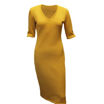 Maison Bogomil Women's Yellow / Orange Yellow Bodycon Dress In Fine Knit In Yellow/orange