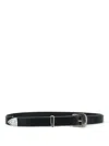 Maison Boinet Engraved-buckle Leather Belt In Black