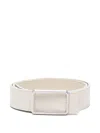 Maison Boinet Leather With Rectangular Buckle Belt In Yellow