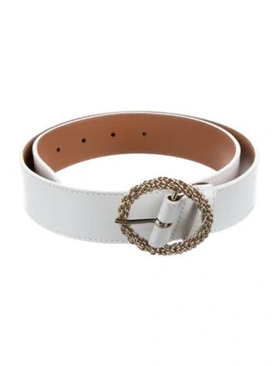 Pre-owned Maison Boinet Leather Belt In White
