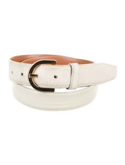 Pre-owned Maison Boinet Leather Belt In White