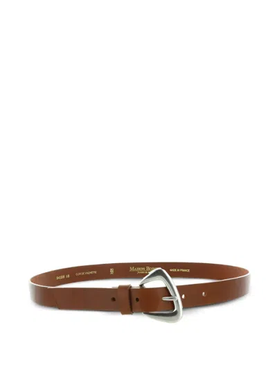Maison Boinet Leather Triangular-buckle Belt