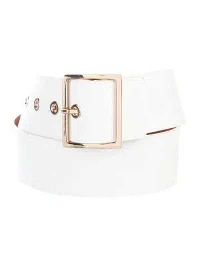 Pre-owned Maison Boinet Leather Waist Belt In White