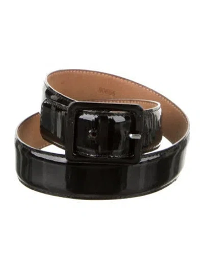Pre-owned Maison Boinet Patent Leather Belt In Black