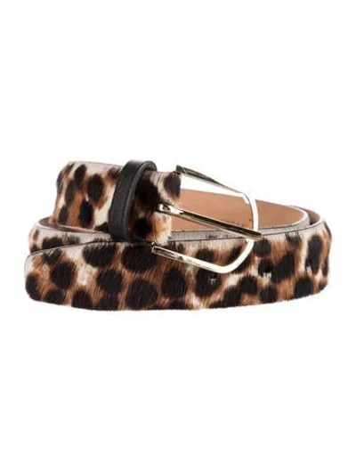Pre-owned Maison Boinet Ponyhair Waist Belt In Brown