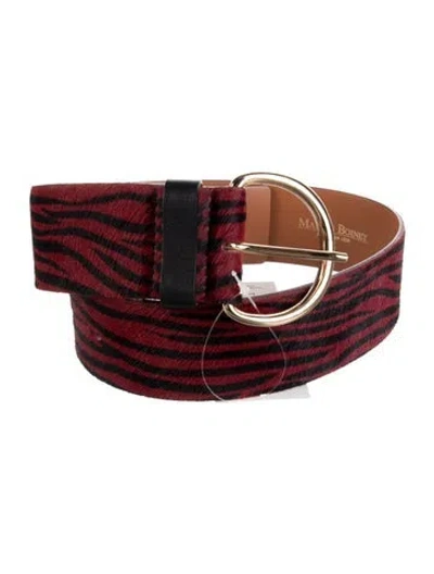 Pre-owned Maison Boinet Ponyhair Waist Belt In Red