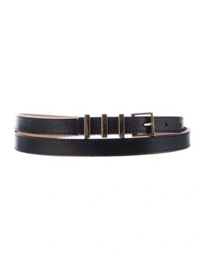 Pre-owned Maison Boinet Skinny Leather Belt In Black