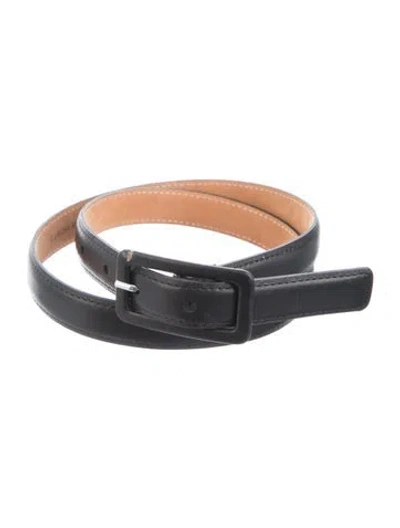 Pre-owned Maison Boinet Skinny Leather Belt In Black