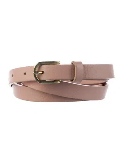 Pre-owned Maison Boinet Skinny Leather Belt In Pink