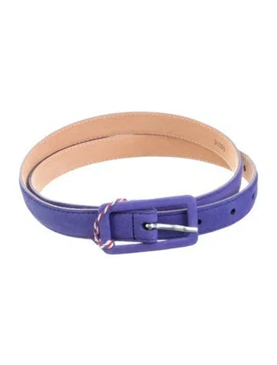 Pre-owned Maison Boinet Skinny Leather Belt W/ Tags In Black