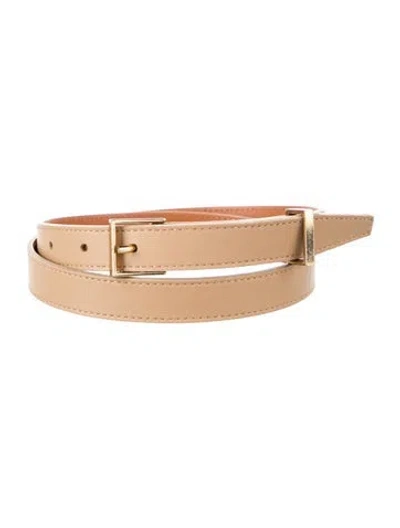 Pre-owned Maison Boinet Skinny Leather Waist Belt In Brown/neutrals