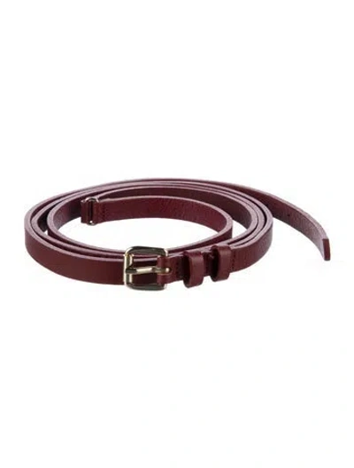 Pre-owned Maison Boinet Skinny Leather Waist Belt In Red