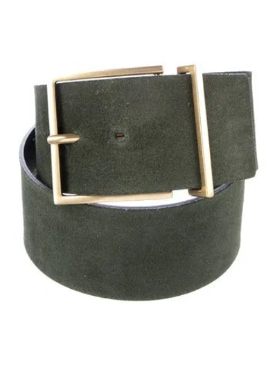Pre-owned Maison Boinet Wide Suede Belt In Green