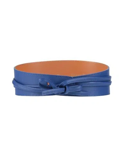 Maison Boinet Woman Belt Blue Size 34 Cowhide