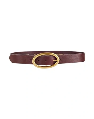 Maison Boinet Woman Belt Burgundy Size 30 Cowhide In Red