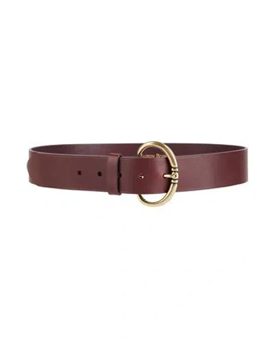 Maison Boinet Woman Belt Burgundy Size 30 Cowhide In Red
