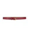 Maison Boinet Woman Belt Burgundy Size 38 Cowhide In Red