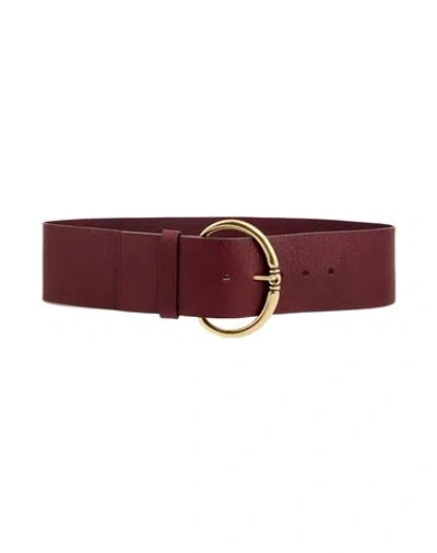 Maison Boinet Woman Belt Deep Purple Size 32 Cowhide